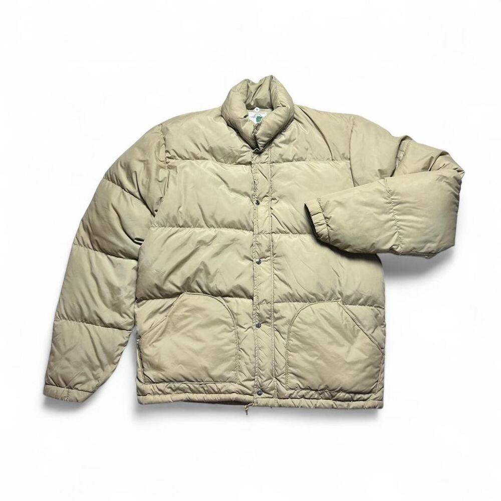 Sierra Designs 70s Vintage USA made Khaki Nylon Shell Goose Down Puffer Jacket L